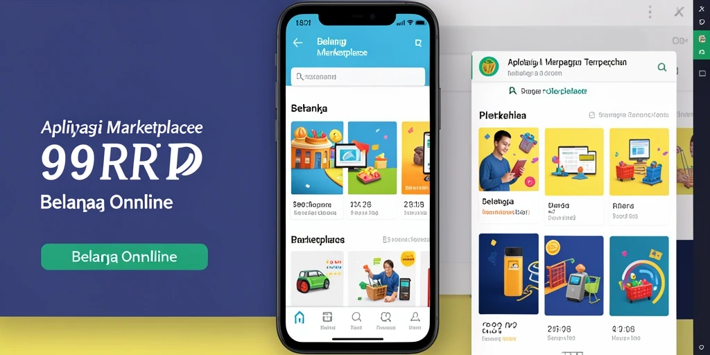 Screenshot antarmuka aplikasi 99RP yang menampilkan fitur Marketplace.
