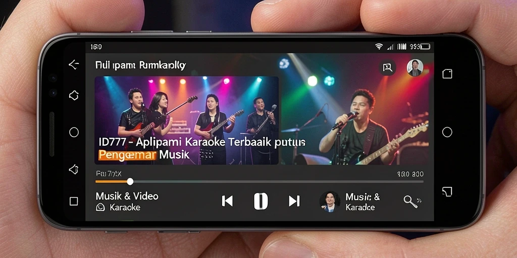 Tampilan antarmuka ID777 dengan berbagai pilihan lagu karaoke.