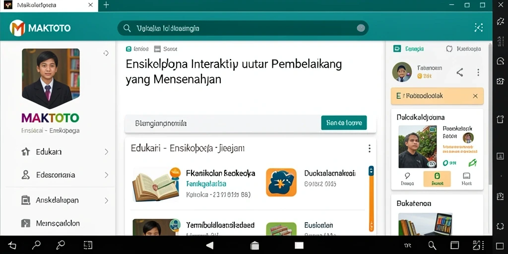 Tampilan petunjuk interaktif pengguna MAKTOTO dalam aplikasi Ensiklopedia.