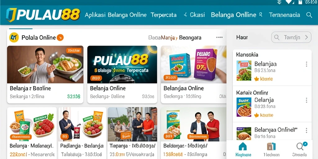 Tampilan antarmuka aplikasi PULAU88 untuk belanja online.