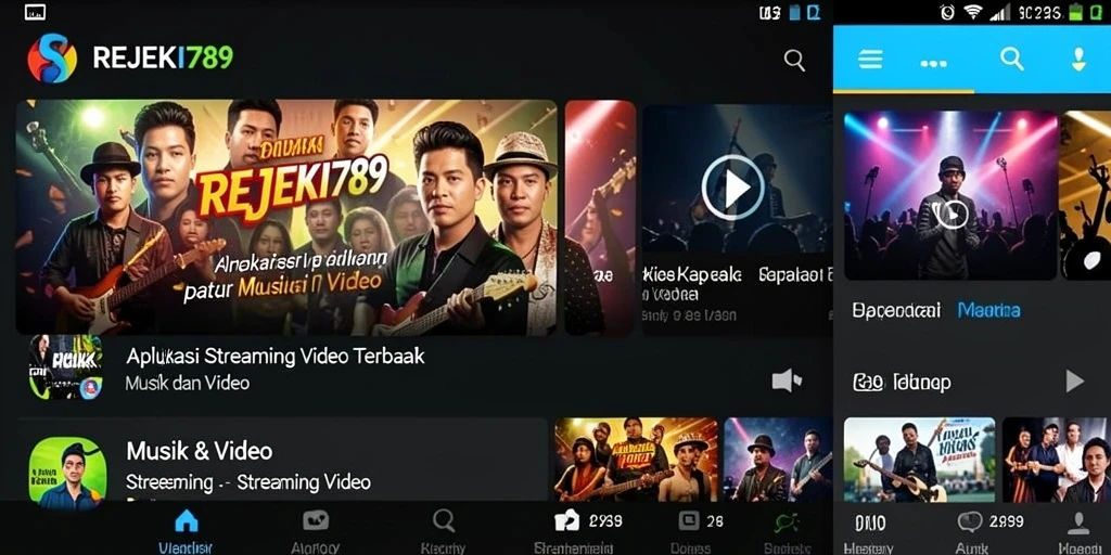 Tampilan antarmuka pengguna REJEKI789 yang menarik untuk Streaming Video.