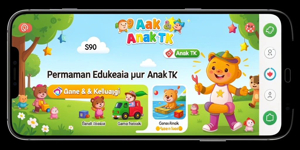 Screenshot S80 menunjukkan antarmuka permainan edukatif yang menarik bagi anak-anak.