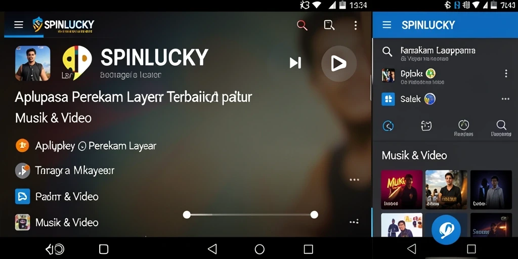 Antarmuka SPINLUCKY menampilkan fungsi perekaman layar yang sederhana dan efisien.