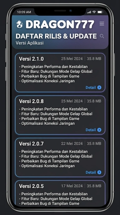 Tampilan riwayat versi dragon777